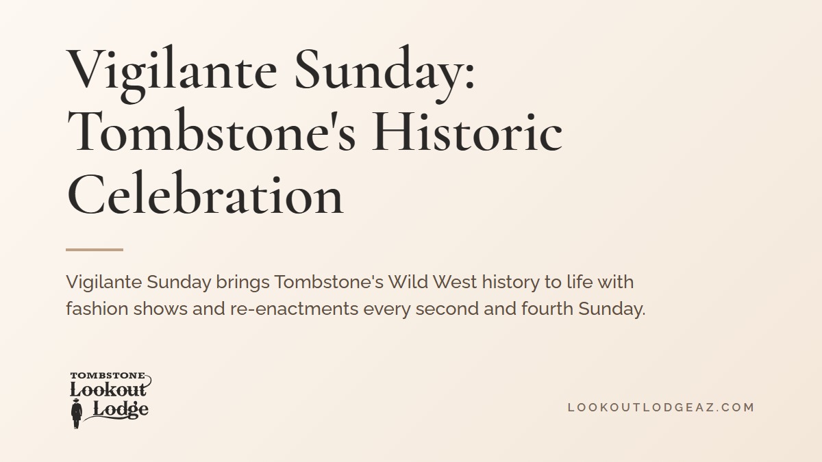 Title card reading Vigilante Sunday: Tombstone's Historic Celebration